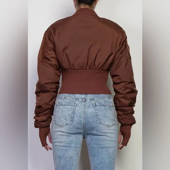 Brown Baddie Crop Jacket - Picture 8 of 8